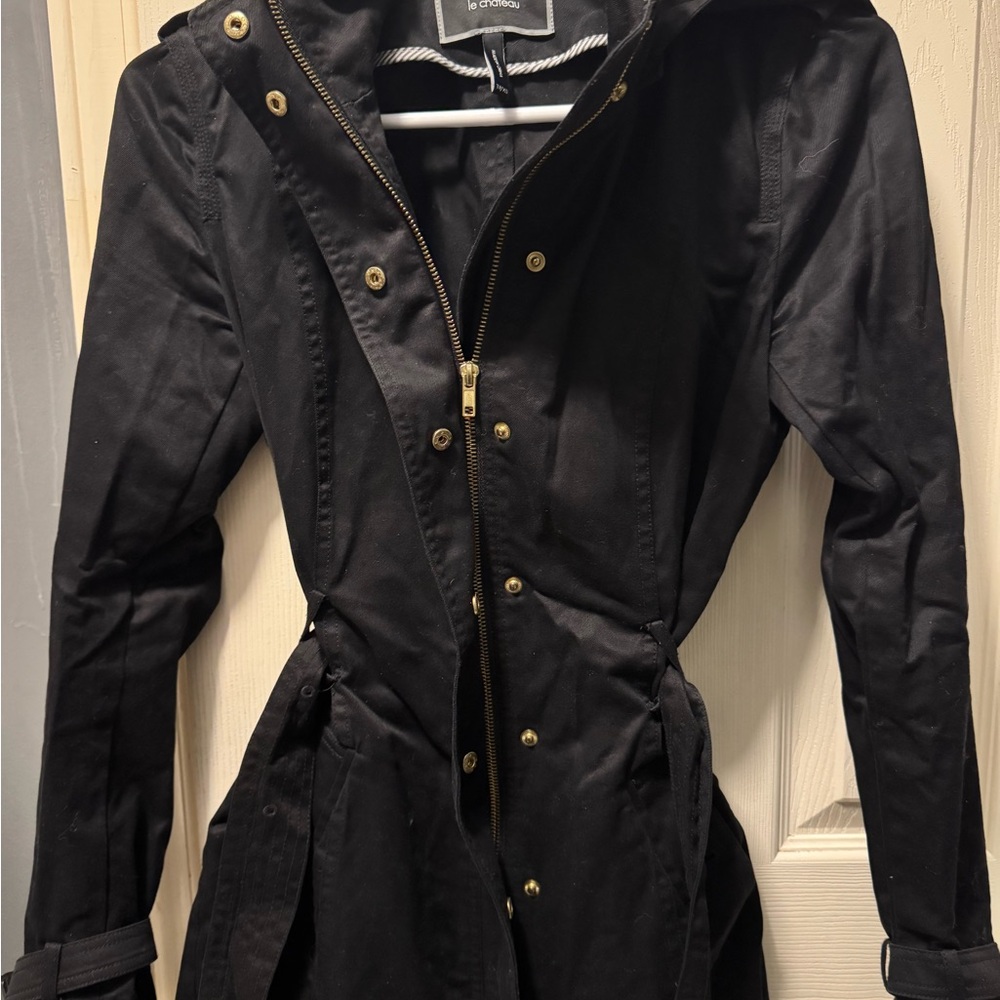 Le Chateau Black Hooded coat